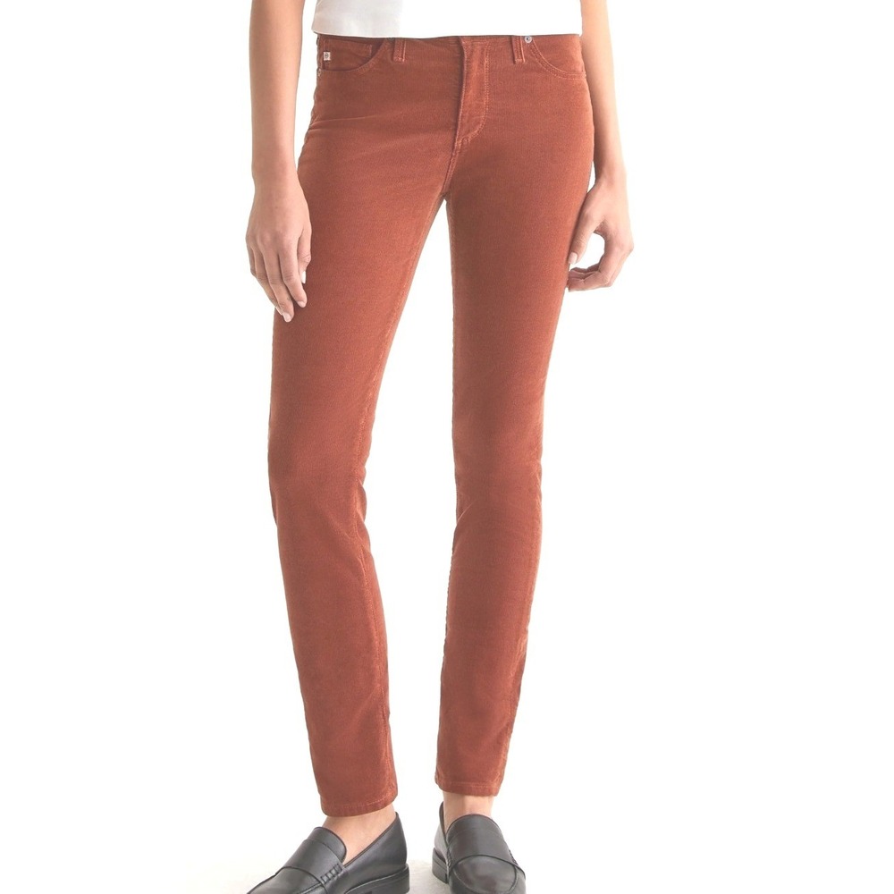 AG Adriano Goldschmied Prima Ankle Corduroy Cigarette Pants Orange 26 NEW